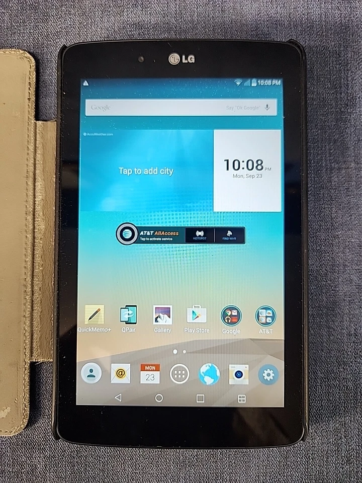 LG G Pad 7.0 16GB Black V410 AT&T Bundled Incipio Leather Case Works s-2G - Image 1 of 3