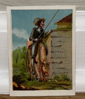 Tarjeta Victoriana Antigua Don Quijote A Caballo Miguel De Cervantes ¡¡Mira!!! Foto 1 de 2