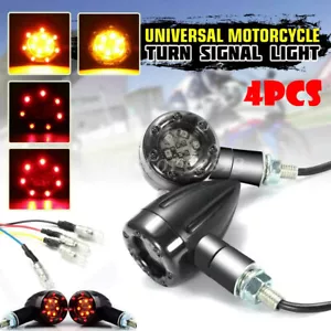 4x mini kierunkowskaz LED 3w1 tylne światło światło hamowania czarne przyciemniane uniwersalny motocykl - Zdjęcie 1 z 11