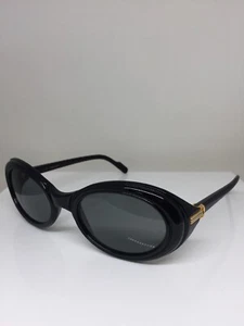 New Vintage Cartier Frisson Sunglasses C. Shiny Black w/ Gold Plated 55mm France - Picture 1 of 11