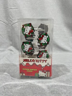 Hello Kitty Christmas Shower Curtain Hooks - Set Of 12,  2023, NEW! Wreath Green - Image 1 of 3
