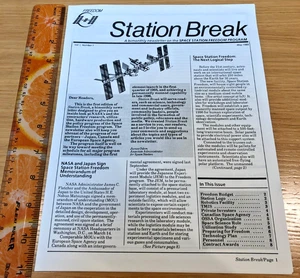 vtg May 1989 STATION BREAK Newsletter * Space Station Freedom Program (ISS) NASA - Picture 1 of 4