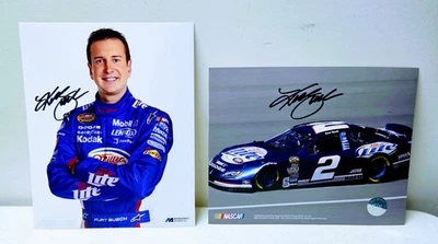 Lote de (2) fotos Kurt Busch auténticas autografiadas 8 x 10 Nascar  Foto 1 de 3