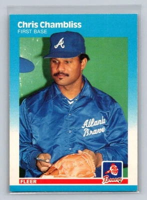 1987 Fleer #513 Chris Chambliss Atlanta Braves Baseball Card - Image 1 of 2