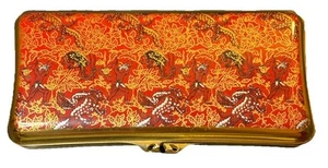 Estuche para Tarjetas de Cigarrillo Stratton Vintage Estilo Chino Dragones Tono Rojo/Dorado Inglaterra - Imagen 1 de 14