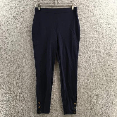 Chico's Ponte Knit Skinny Ankle Pants Womens M Blue Flat Front Pull On Stretch - Image 1 of 4