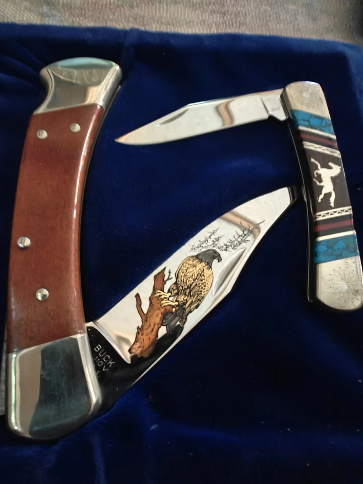 Buck Knives Yellow Horse and Commemorative Buck In New Condition No Box - Image 1 of 1