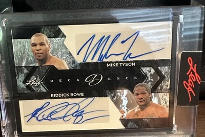 2024 Leaf Dual Auto Of Heavyweight Champs Mike Tyson & Reddick Bowe SSP 1/1 - Image 1 of 3