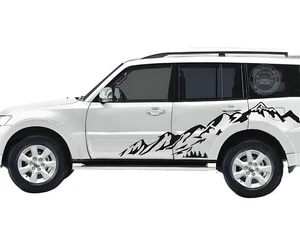 Graphics Snow Mountain Car Sticker For Mitsubishi Pajero 4x4 Side Door Decals - Foto 1 di 6