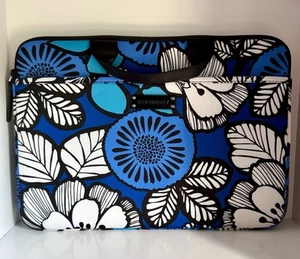 Vera Bradley 15” Blue Bayou Floral Neoprene Padded Laptop Case Pocket Handles - Picture 1 of 12
