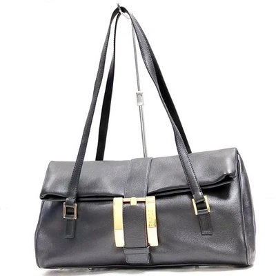 NO TARIFF Gianni Versace Hand Bag Black Leather 2886216 - Image 1 of 4