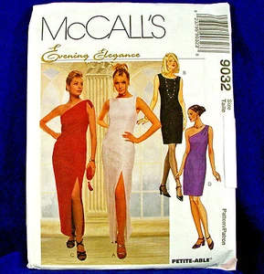McCall's 9032 Vestido de Noche Elegancia Patrón de Costura 8-12 Raro 1997 Vintage sin cortar - Imagen 1 de 1