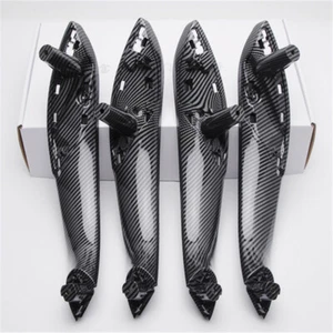Set Bright ABS Carbon Fiber Car Interior Door Handle Inside Trim For BMW 3 F30 - Picture 1 of 12