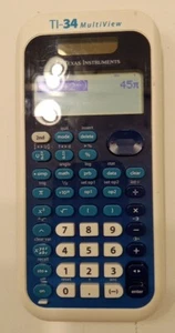 Texas Instruments TI-34 MultiView Scientific Calculator - Blue/White Working - Picture 1 of 5