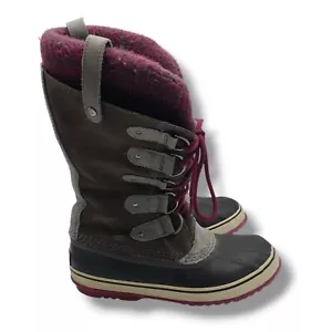Sorel Joan of Arctic Knit Boot Womens 9.5 Grey Waterproof Suede Wool NL2084-051 - Picture 1 of 7