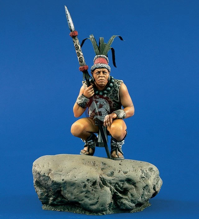 Verlinden 120mm (1/16) Mayan Warrior crouched with Spear in Hand [Resin kit] 860 - Image 1 of 1