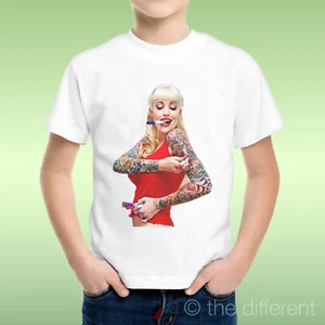 T-Shirt Kids Boys Girls Tattooed Dress Red Tattoo Gift Idea - Picture 1 of 1