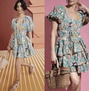 ULLA JOHNSON Farah Silk Ruffle Dress / Mini Ladies US 4 AUS 8 Good Pre-Loved - Picture 1 of 19