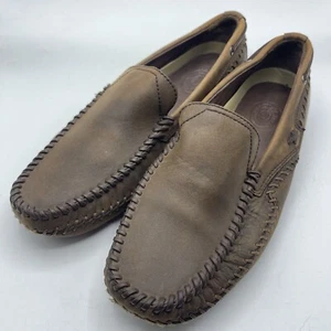 H.S. Trask Outpost Men Brown Leather Slip On Driving Moccasin H6625 Size 10.5 - Picture 1 of 10