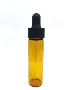 144 Pcs, AMBER 2 Dram Glass Vials [17mm X 60mm] With Standard Dropper - Picture 1 of 2