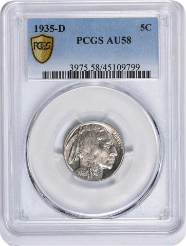 1935-D Buffalo Nickel AU58 PCGS Cover