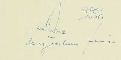 original Autogramm † Hans-Joachim Weise Olympiasieg 1936 Segeln Deutsches Reich - Bild 1 von 2