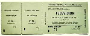 BLONDIE TICKET Television + STUB 1977 Original Manchester Free Trade Hall GREEN - Picture 1 of 8