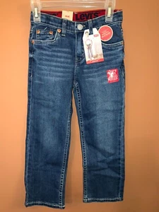NWT Levi’s 514 Boys Straight Jeans Stretch Regular Fit Through Thigh Blue 5 Reg - Picture 1 of 4
