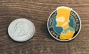 Bart Simpson Vintage 1990 "Radical Dude" Bart Simpson pin Matt Groening - Picture 1 of 2
