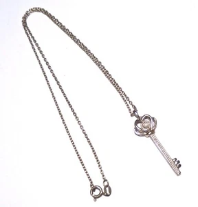 DIAMANT 925/10K Gold SCHLÜSSEL 16" ANHÄNGER/Halskette SIGNIERT M im Kreis 1,5" - Bild 1 von 4