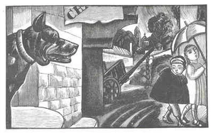 KETTENHUND - DER WILL JA NUR SPIELEN - Edy LEGRAND - Original Holzschnitt 1925 - Picture 1 of 1