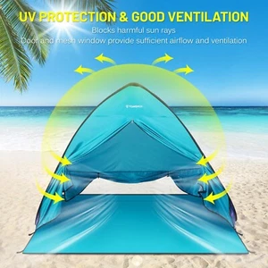 Strandzelt Instant Pop Up Strand Schatten Sonnenschutz Zelt Baldachin Cabana - Bild 1 von 7
