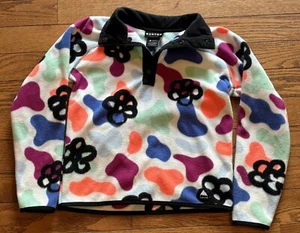 Burton Spark Fleece Anorak Sweater T-Snap Floral Abstract Pullover Girls Size S - Picture 1 of 6