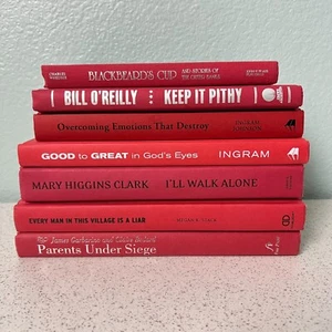Lot of 7 Shades Of Red Black Text Hardback Books Staging Decor Props Display - Bild 1 von 12