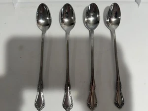 Juego de 4 cucharas de té helado de acero inoxidable Oneida Mansfield Wm A Rogers Deluxe 7 5/8" - Imagen 1 de 6