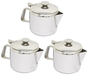 Stainless Steel Coffee Tea Pot Flip Lid Handle Pot Home Restaurat Serving Pot - Picture 1 of 9