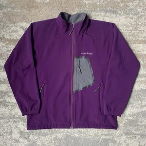 Vintage Montbell Womens Softshell Windbreaker Zip Up Jacket Purple Large - Picture 1 of 13