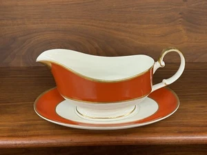 Mikasa Egyptian Terracotta Bone China Gravy Sauce Boat & Underplate - Picture 1 of 8