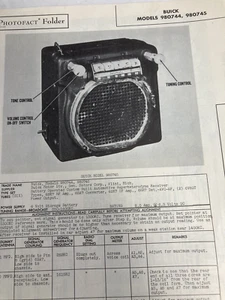 1947 SAMS PHOTOFACT manual Buick modelo 980744, 980745 radio esquemática - Imagen 1 de 3