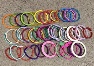 Vtg Lot Kids Plastic Bangle Dress Up Bracelets Accessories Multicolor Retro - Picture 1 of 10