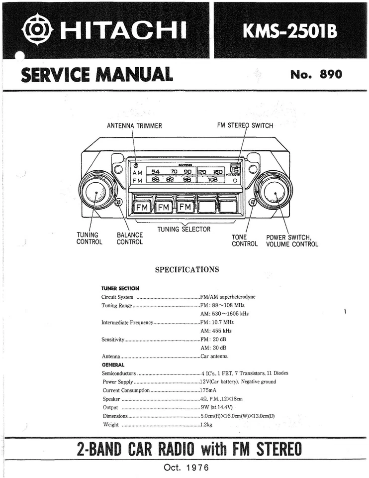 Manuale Di Servizio Per Hitachi KMS-2501 - Immagine 1 di 1