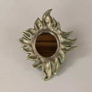 Vintage 1960s Bronze Sunburst Wall Mirror Mid Century Starburst Style - Picture 1 of 9
