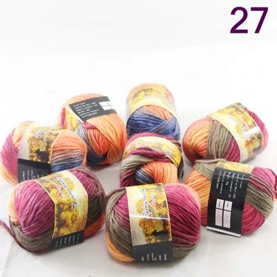 SALE LOT of 8 Skein x 50gr NEW Chunky Colorful Rug Knitting Scores Wool Yarn 27 - Image 1 of 4