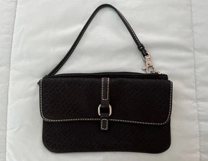TALBOTS Black Fabric Clutch Wristlet Purse with Buckle - Picture 1 of 7