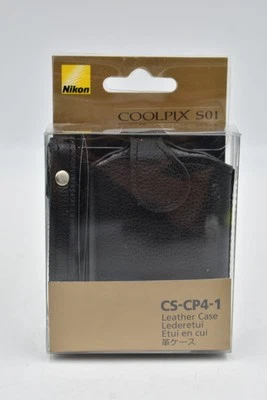 Genuine Nikon CS-CP4-1 Black Leather Case for the Coolpix S01 Digital Camera  - Image 1 of 3