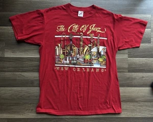 Vintage 1987 New Orleans Shirt City Of Jazz Festival Sax Bass Posaune Herren XL - Bild 1 von 6