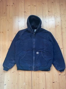 Chaqueta activa con capucha vintage Carhartt J130 MDT, azul marino índigo, grande - Imagen 1 de 8