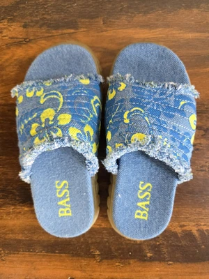 Zapatos/sandalias BASS para niños y niñas talla 11 denim azul y amarillo, ¡NUEVO EN CAJA! Foto 1 de 4