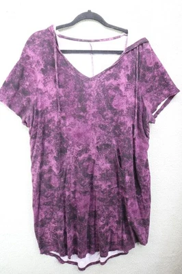 Lane Bryant Purple Hooded Soft Dress-18/20-Kangaroo Pocket-Whimsigoth - Image 1 of 4