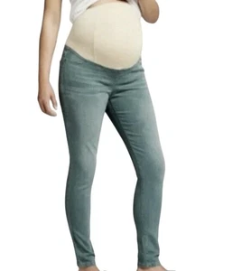 Isabel Maternity by Ingrid & Isabel Jeans Womens 2 Sage Green Skinny Full Panel - Picture 1 of 5